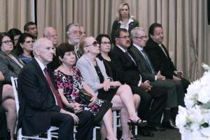 O presidente do TJ, desembargador Luiz Fernando Ribeiro de Carvalho, e o eleito para o biênio 2017/18, desembargador Luiz Zveiter, participaram do culto ecumênico