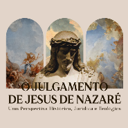 Imagem de Jesus Cristo, a frente de nuvens, sobre um fundo bege.